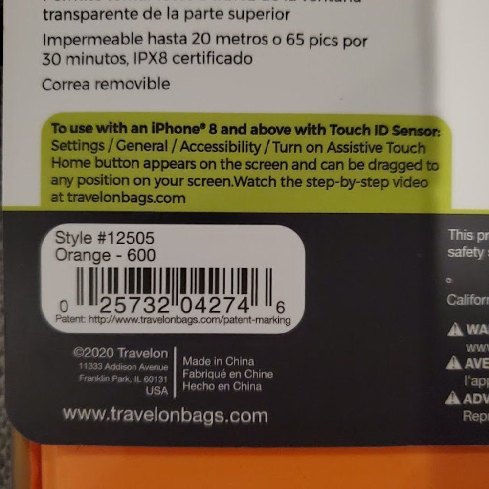 Waterproof Orange Smart Phone Pouch Size OS - Picture 5 of 6